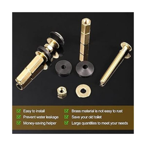 Juego de 4 tornillos para inodoro de acero inoxidable y