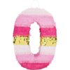 Piñata pequeña de color rosa y dorado número 0 para_3