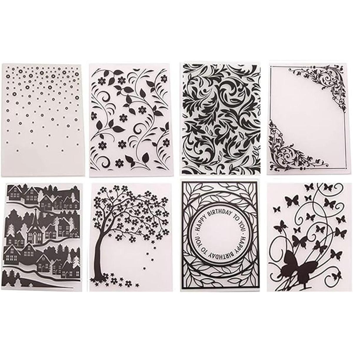 8 unids flor hoja mariposa plástico repujado carpetas DIY