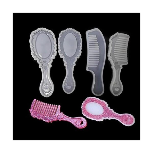 Honbay 4 piezas de silicona espejo peine de pelo hacer_3