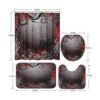 ArtSocket Juego de 4 cortinas de ducha color negro rojo_5
