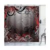 ArtSocket Juego de 4 cortinas de ducha color negro rojo_2