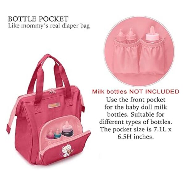 HappyVk Bolsa de pañales para muñeca con cojín cambiador_3