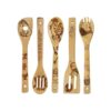 Juego de 5 cucharas de madera para utensilios de cocina