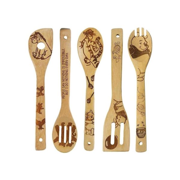 Juego de 5 cucharas de madera para utensilios de cocina