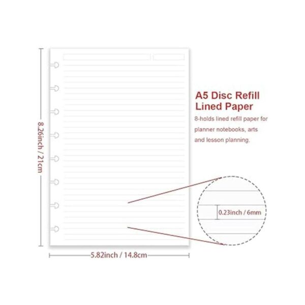 Papel de repuesto A5 TUL Discbound forrado cuadernos de 8_2