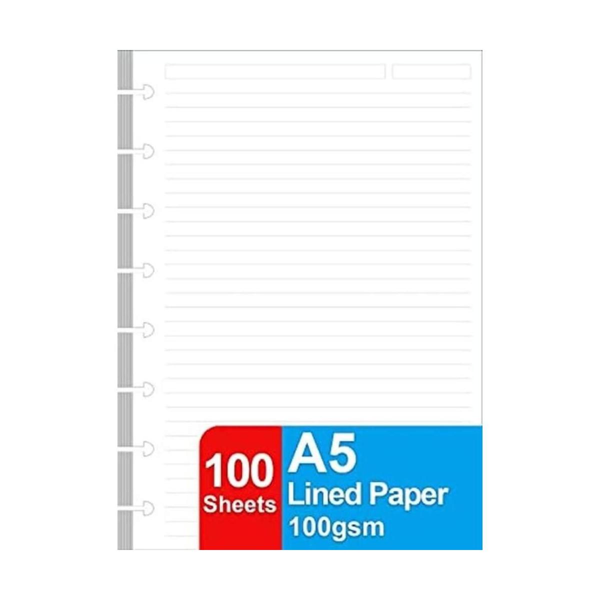 Papel de repuesto A5 TUL Discbound forrado cuadernos de 8