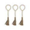 CVHOMEDECO. Guirnalda de cuentas de madera con borlas 3