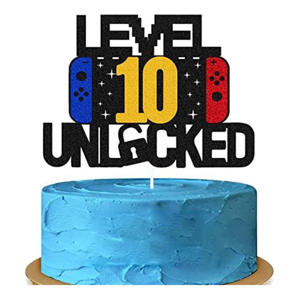 Level 10th cartel desbloqueado para tartas de feliz décimo