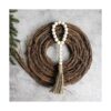 CVHOMEDECO. Guirnalda de cuentas de madera con borlas 3