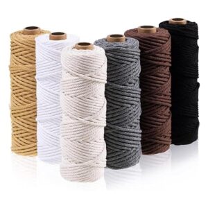 Juego de 6 rollos de 6 colores cuerda de macramé