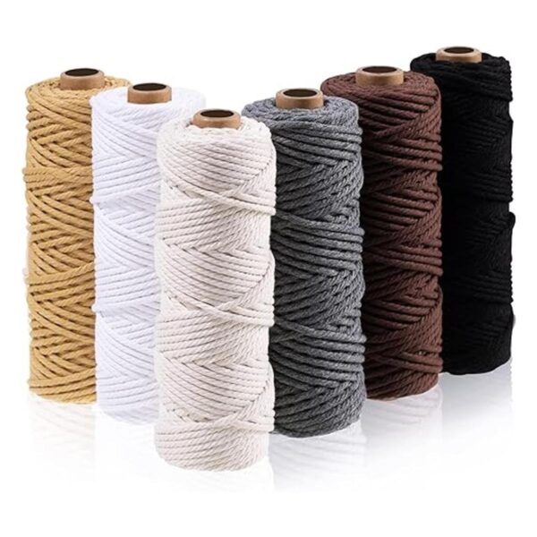 Juego de 6 rollos de 6 colores cuerda de macramé
