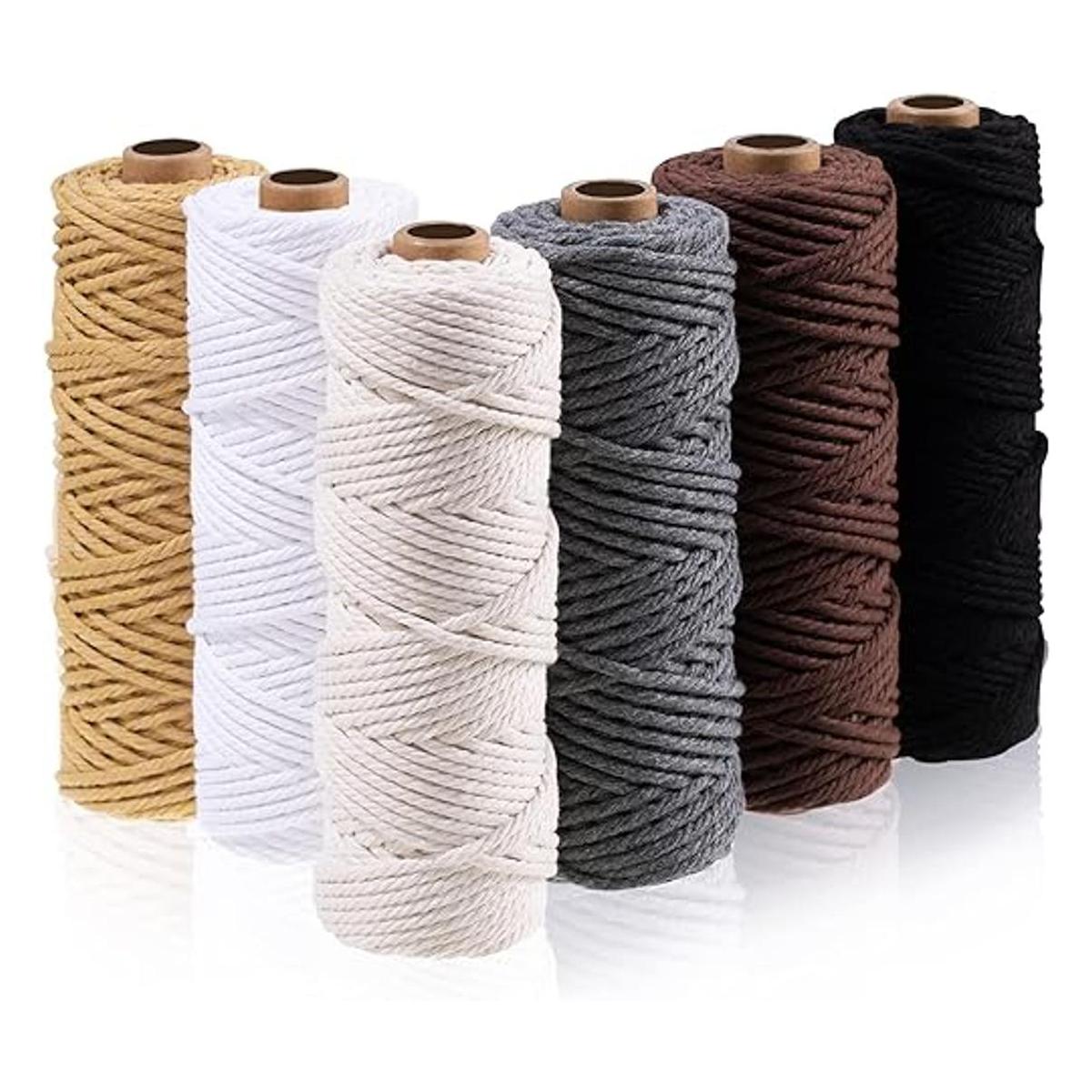 Juego de 6 rollos de 6 colores cuerda de macramé