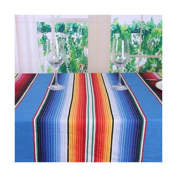 Hxezoc Manta mexicana de 59 x 84 pulgadas mantel de rayas_2