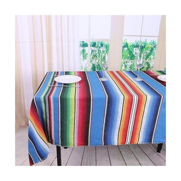 Hxezoc Manta mexicana de 59 x 84 pulgadas mantel de rayas_3