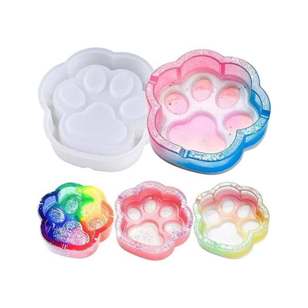 NiArt Cenicero de pata de gato y posavasos de resina