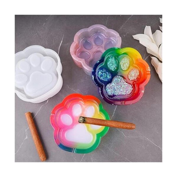 NiArt Cenicero de pata de gato y posavasos de resina_3