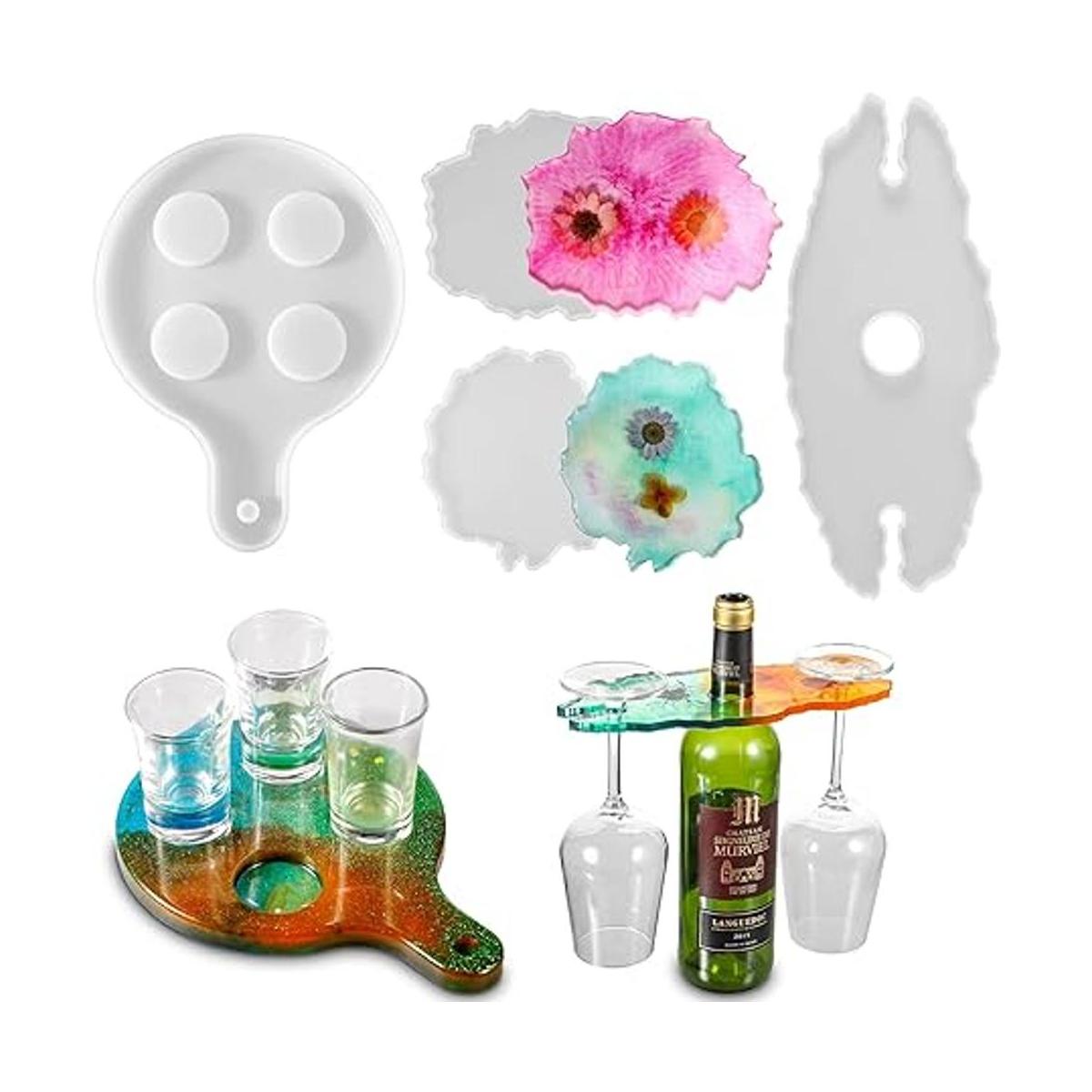 Geiserailie 4 piezas de soporte para copas de vino molde