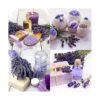 4 tazas de lavanda en botella de vidrio pequeña capullos