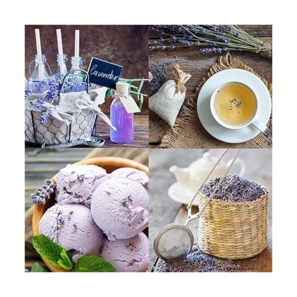 4 tazas de lavanda en botella de vidrio pequeña capullos
