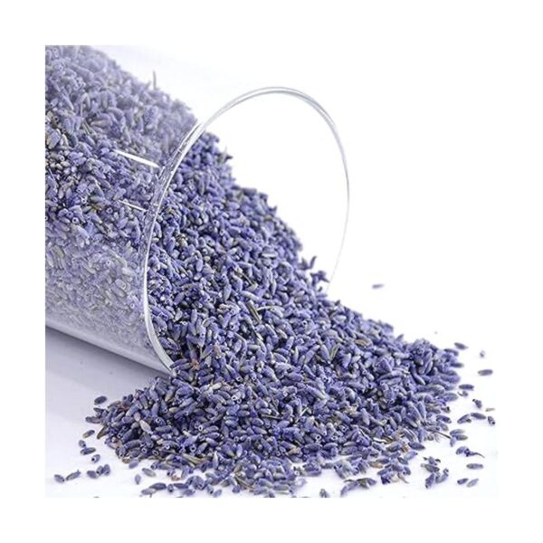 4 tazas de lavanda en botella de vidrio pequeña capullos