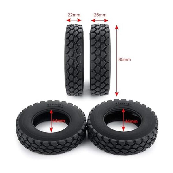 RCHub 4 piezas de goma Tamiya Ruedas Neumáticos de 0.866_5