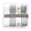 Libiline Cinta de grogrén de organza de satén gris y beige_4