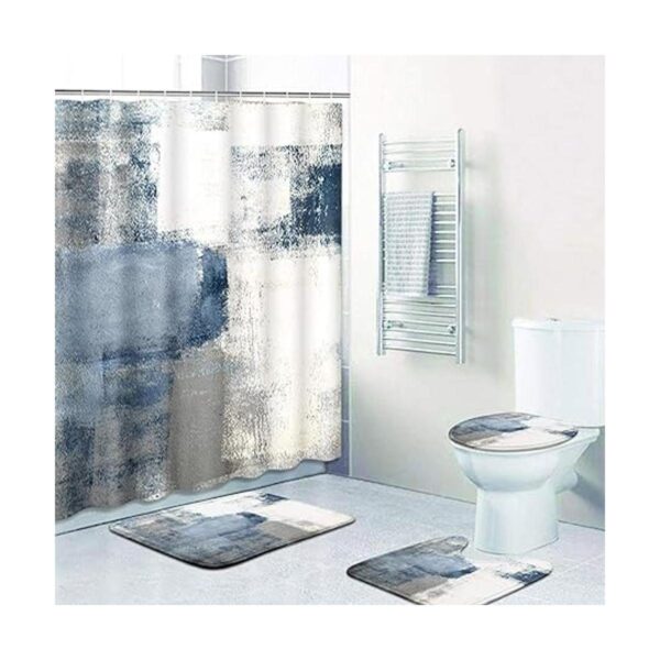 ArtSocket Juego de 4 cortinas de ducha color azul marino_4