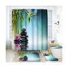 ArtSocket Juego de 4 cortinas de ducha de piedra negra_1