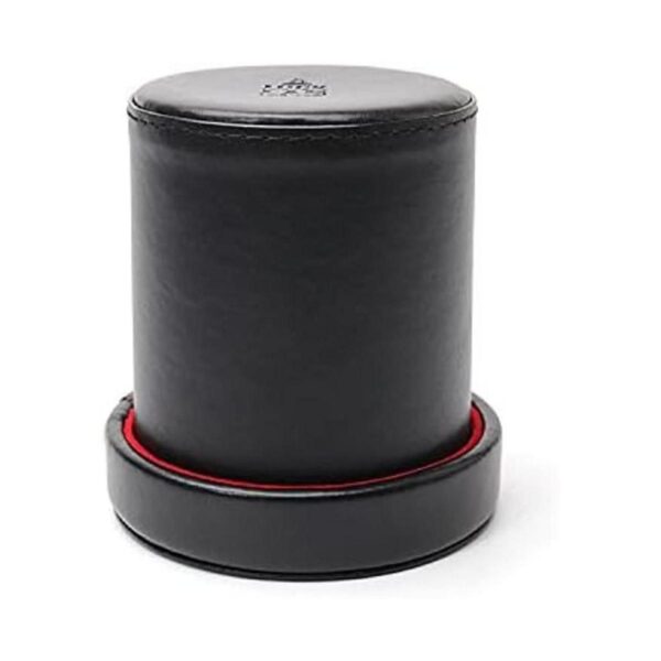 Luck Lab Juego de dados de piel negra con tapa con 6_5