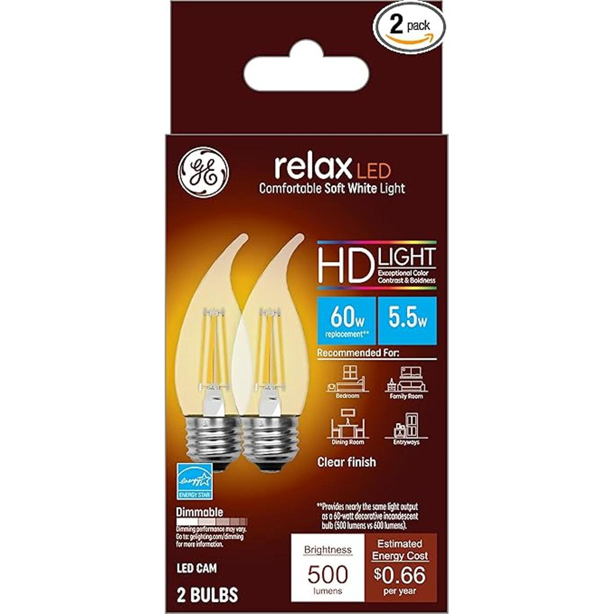 GE Lighting 37773 Bombilla LED de luz relax HD regulable