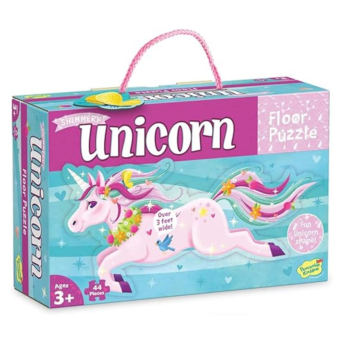 Peaceable Kingdom Rompecabezas de piso de unicornio