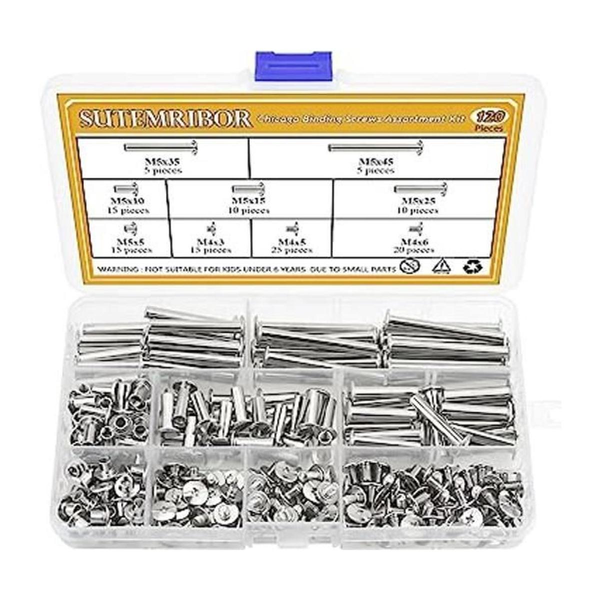 Sutemribor Juego de 120 tornillos M5 x 51015253545