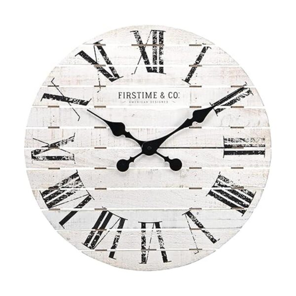 FirsTime Co. Shiplap Reloj de pared de granja hecho_2