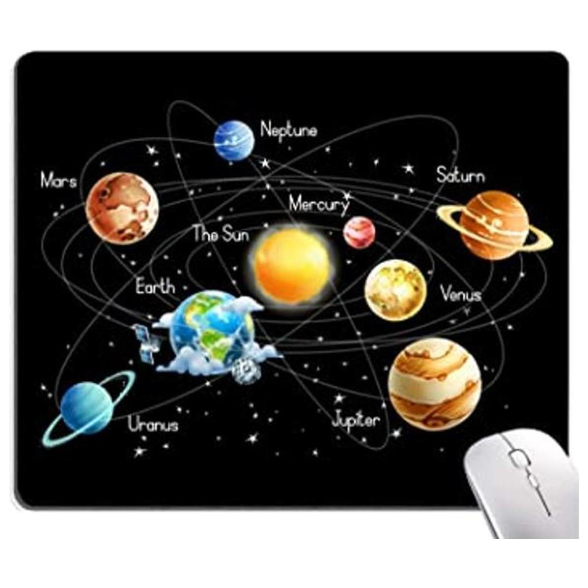 Alfombrilla de ratón cuadrada con diseño de planetas y