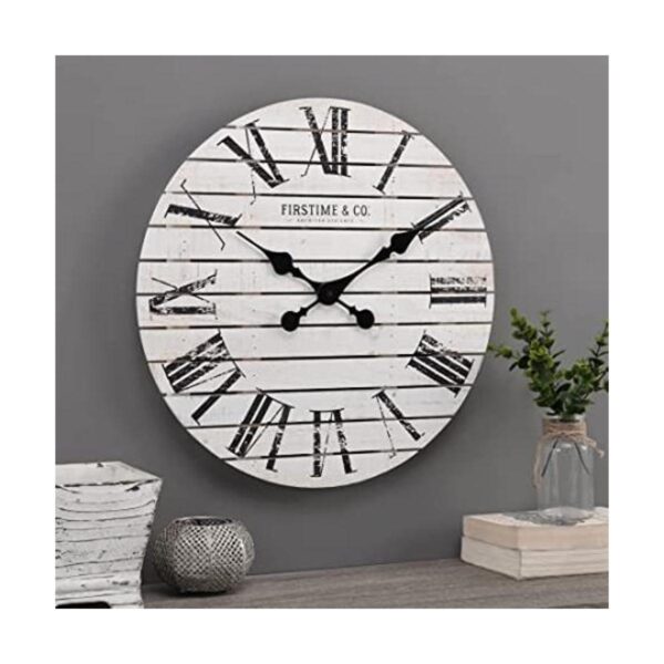 FirsTime Co. Shiplap Reloj de pared de granja hecho_1