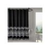 Jibin Bong Cortina de ducha bohemia negra con borlas_2