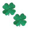 Paquete de 2 emblemas bordados de trébol irlandés verde_1