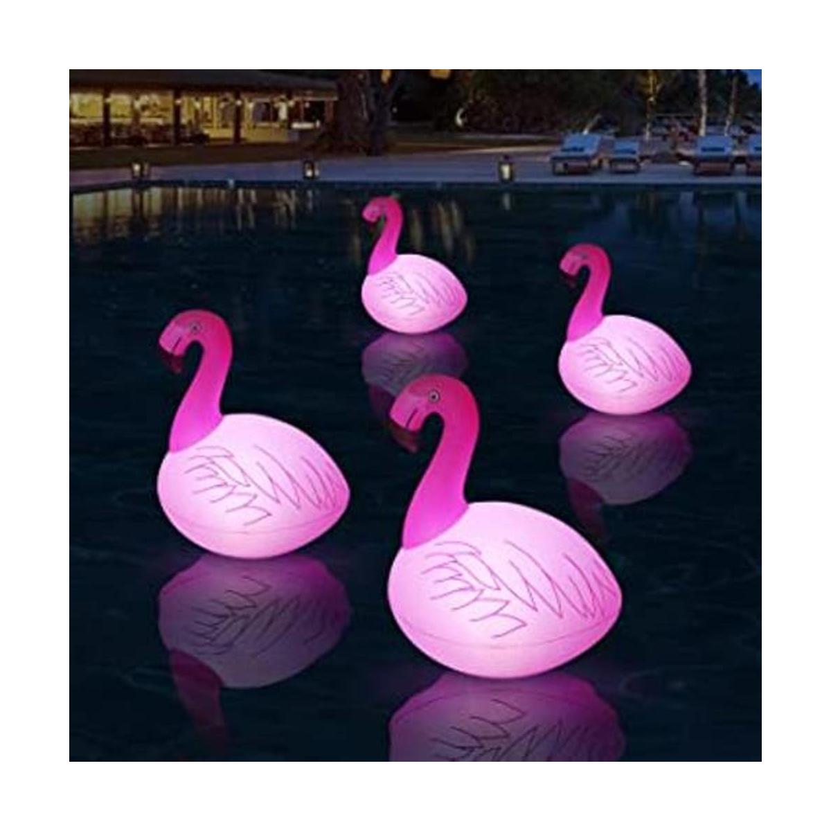 Rukars 4 luces solares flotantes de flamenco luces