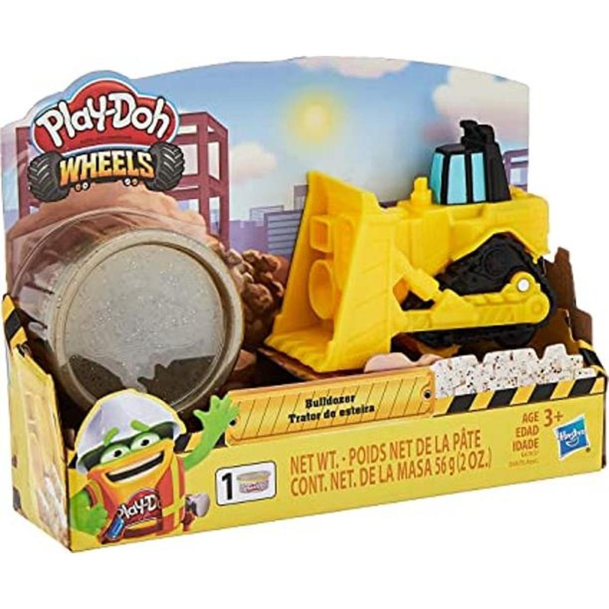 PlayDoh Ruedas Mini Bulldozer Toy con 1 lata de piedra no