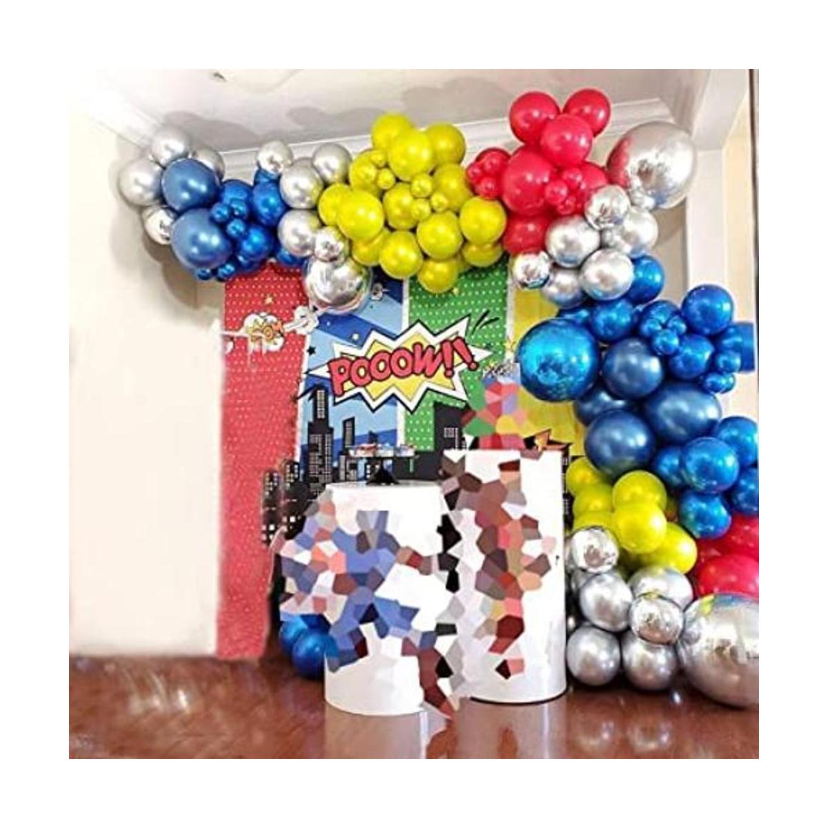 Kit de guirnalda de arco de globos de color azul metálico