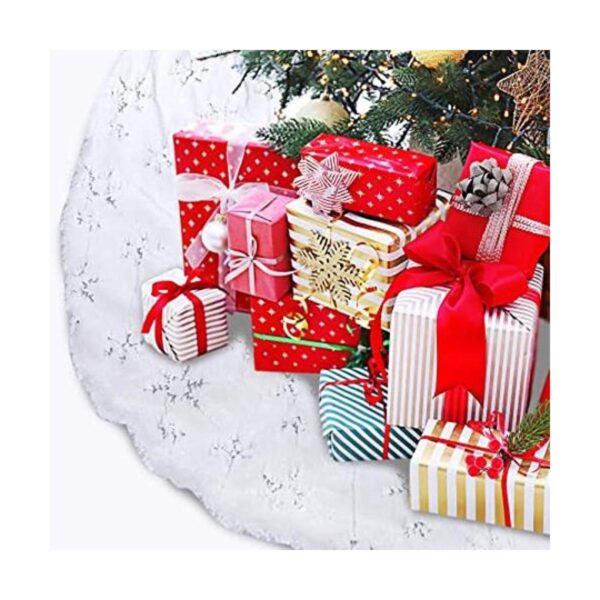 Falda de árbol de Navidad de 48 pulgadas grande de piel