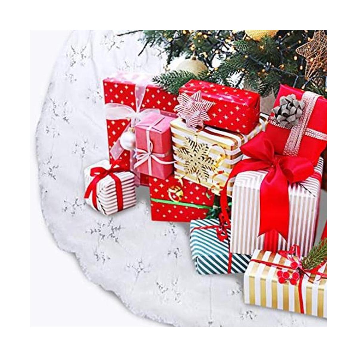 Falda de árbol de Navidad de 48 pulgadas grande de piel