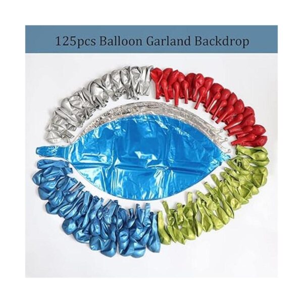 Kit de guirnalda de arco de globos de color azul metálico_3