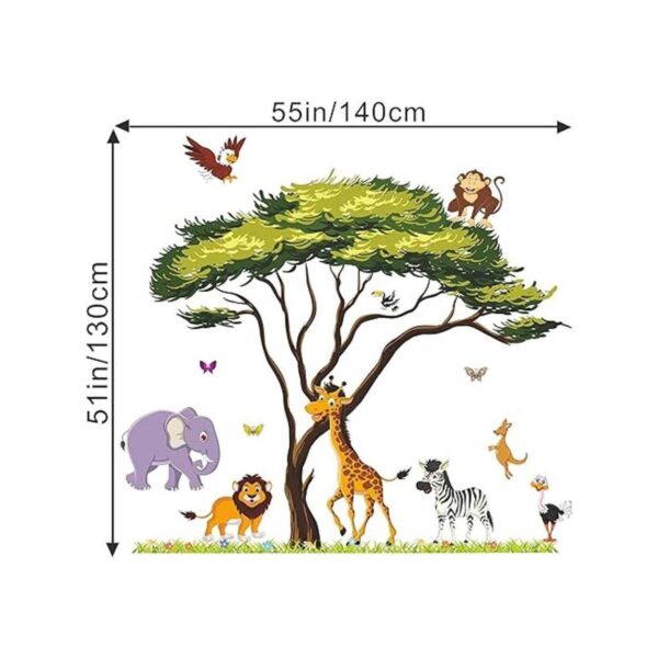 RW1074 Calcomanías de pared de animales de la selva de