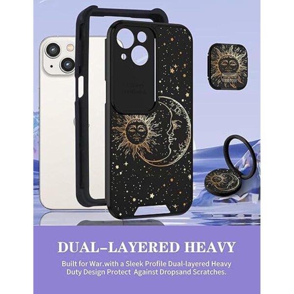 Goocrux Funda para iPhone 13 2 en 1 para mujeres y_5