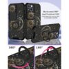 Goocrux Funda para iPhone 13 2 en 1 para mujeres y_4