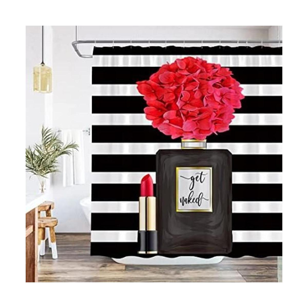 QWRSMYX Negro Perfume Flor Moda Niña Mujer Cortina de