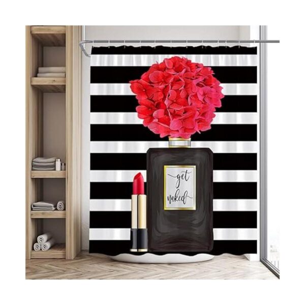 QWRSMYX Negro Perfume Flor Moda Niña Mujer Cortina de_3