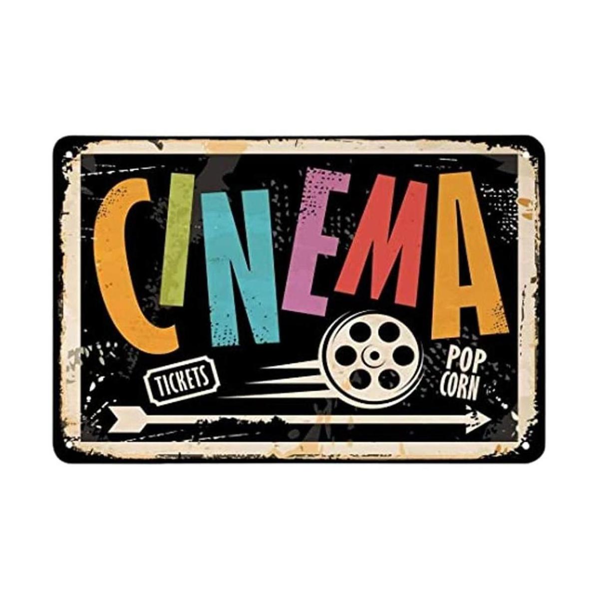 AOYEGO Letrero de lata de cine boletos de película